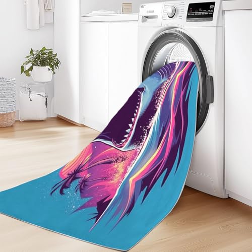 Tapis antidérapant requin bleu lavable pour sécuriser la chambre - 8