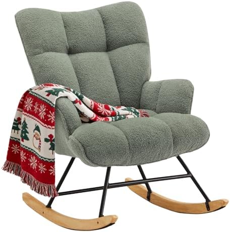 Rocking Chair Nursery Teddy Rocking Accent Chair Upholstered Glid...