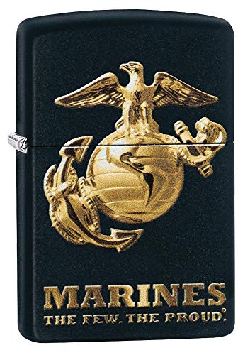 Encendedor Zippo U.S. Marine Corps Logo Negro Mate miniatura 1