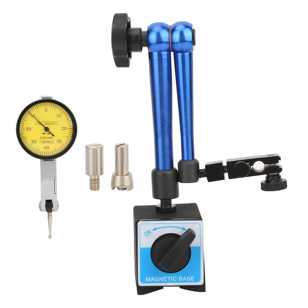 Soporte de base magnético flexible con indicador de esfera universal ajustable para indicador de prueba de esfera (60 x 50 x 55 mm, color azul)