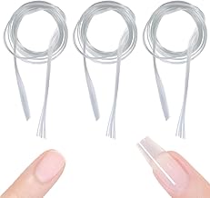 3 Pieces 2 m Fiber Nail Extension Fiber Nail Extension Fiber DIY Salon Nail Extension Fiber for Manicure White Plastic Fiber