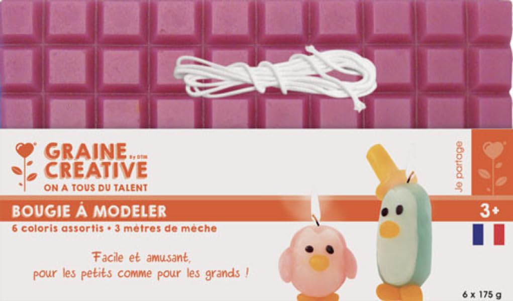 GRAINE CREATIVE 138050 Bougie à Modeler Cire Multicolore 21 x 6,5 x 12 cm