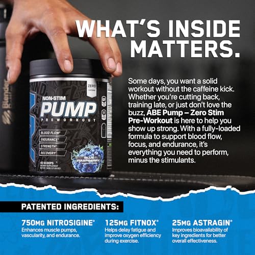 Image of All Black Everything Non Stim Pre-Workout | Preworkout Energy Drink Mix | Caffeine Free | Creatine, Beta Alanine & Citrulline | Energy Supplement for Men & Women | Blue Razz | 40 Servings