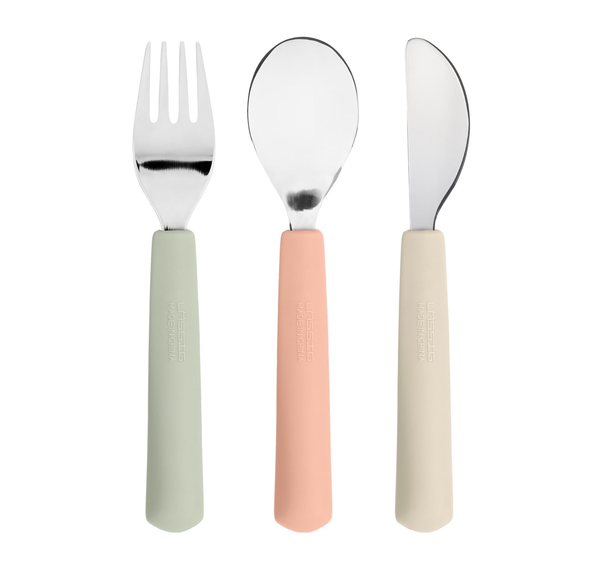 Kleiner Fuchs Set Posate Bambino In Bambù Con Silicone – Forchetta Da 1 Anno, Morbida E Sicura, 2 Pezzi (Verde/Viola) - 4