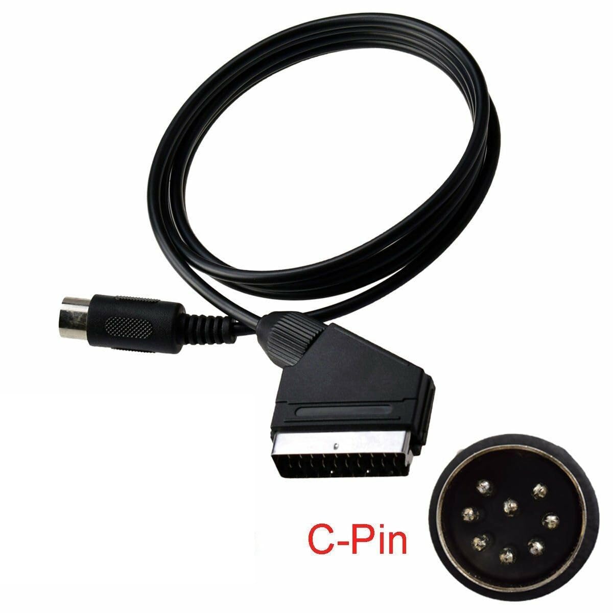 Câble Péritel AV RGB SCART pour Sega Megadrive 1 version C-Pin – Compatible Genesis JAP/US – Haute Qualité Audio/Vidéo – 1,8 m