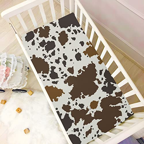 Cow Print Fitted Crib Sheet For Girls And Boys,Soft Breathable Baby Sheet For Standard Size Crib Mattress 21164070 #TOP5