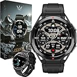 Military GPS Smart Watch: 1.43” AMOLED Always On Display, Built-in GPS, Compass, Altimeter, Barometer, Fitness/Path Tracker, BT Call, 150+ Sports, IP69K, Voice Assist, Long Battery Life, Android/iOS