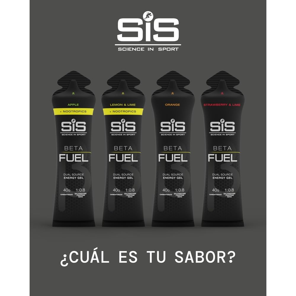 Science in Sport Beta Fuel Gel Gel Energético de Doble Fuente 30 x 60ml Naranja Vegano - 40g de Carbohidratos en Proporción 1:0.8, Muy Buen Proveedor de Energía