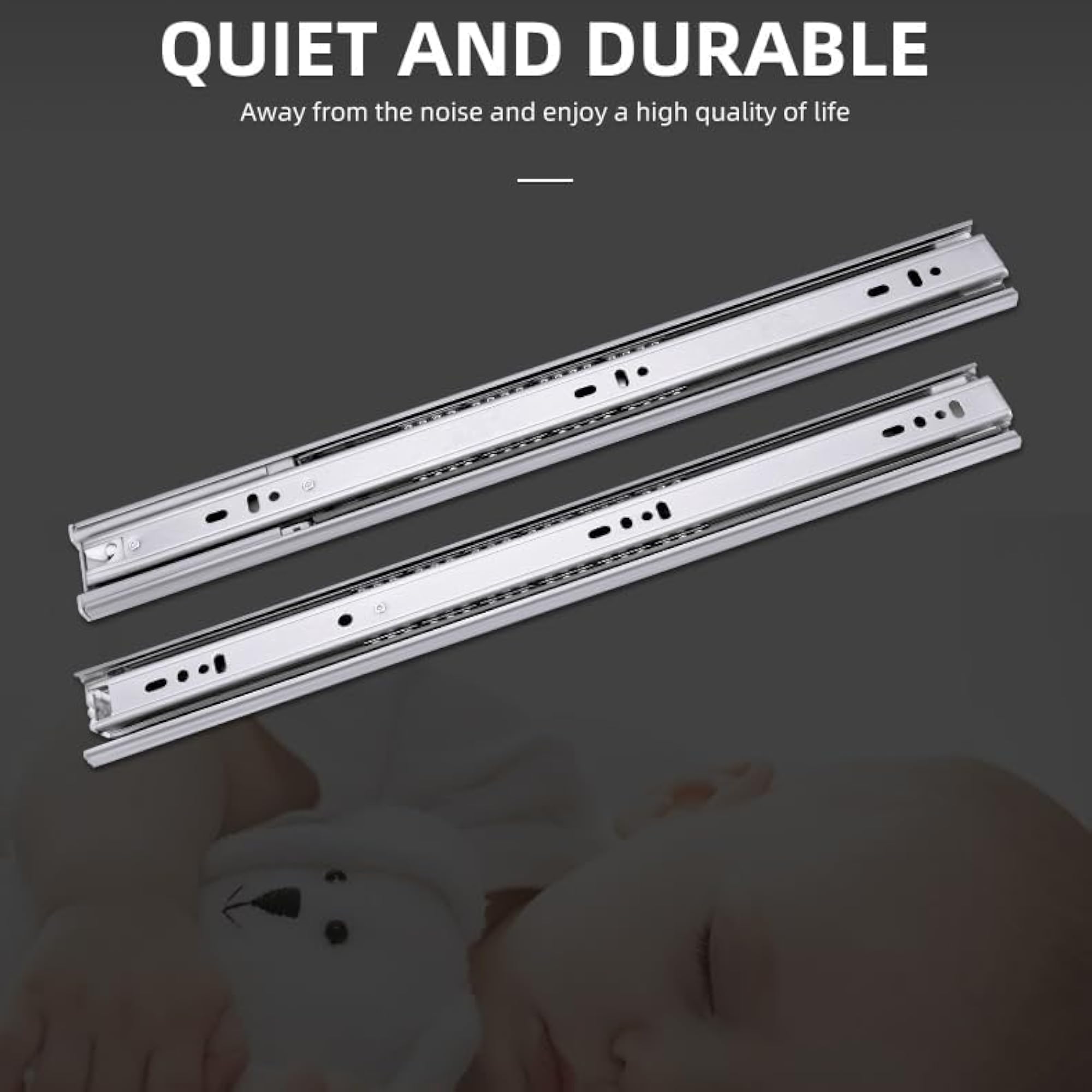Stainless Steel Heavy-Duty Telescopic Drawer Slide - 20 Inch