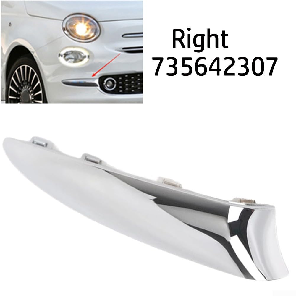 Modanatura paraurti anteriore cromata lato destro Compatibile Fiat 500 2016 2020