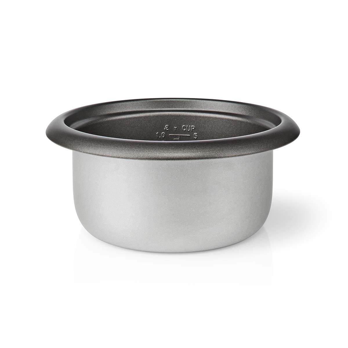 Nedis - Cuiseur à riz - Revêtement anti-adhésif - Bol amovible - Arrêt automatique - Acier inoxydable - Bol intérieur amovible - Jusqu'à 5 portions de riz - 400 W - 1,0 L - Argent
