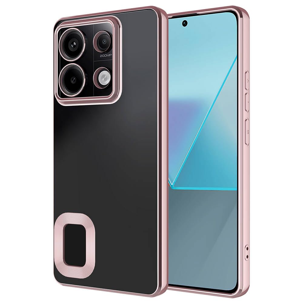 Zore Xiaomi ile uyumlu Redmi Note 13 Pro 5G Kılıf Kamera Korumalı Logo Gösteren Zore Omega Kapak Rose Gold