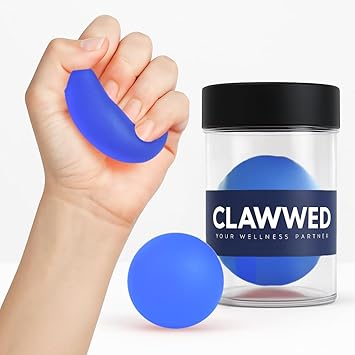 CLAWWED Gel Exercise Ball - Hand Therapy, Grip Strength Trainer & Finger Exerciser | Physio Ball for Post-Surgery, Arthritis & Carpal Tunnel (Blue) - image, photos