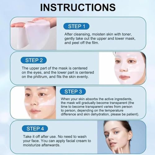 Bio Collagen Mask Korean, 5Pcs Bio Collagen Maske Overnight, Hydratisierende Übernachtmaske, Anti-aging Kollagen Gesichtsmaske, Lösliche Collagen Night Wrapping Mask Sheet Mask