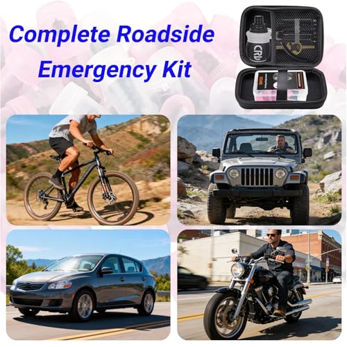 Image of 29PCS Tire Repair Rubber Nail Kit, Premium Spiral Screw-in Tire Plugs with 2 Sizes, Tire Repair Kit Emergency Roadside Flat Tire Fix Tool for Car Truck Motorcycle Tractor ATV SUV