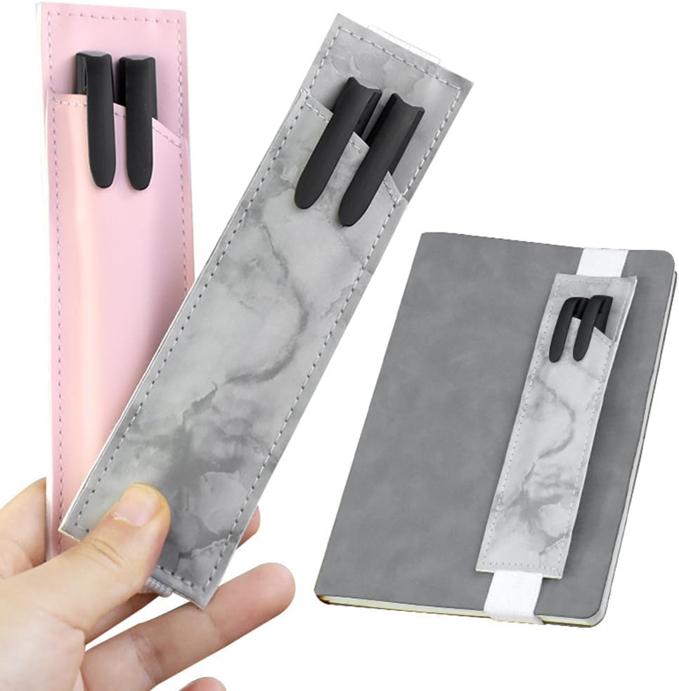 7PCS PU Leather Pen Holder, Adjustable Elastic Band Pen Pouch, Business Signature Pen Fountain Pen Pouch, Pen Sleeve Pouch for Notebook Hardcover Journals (Mix Colors)