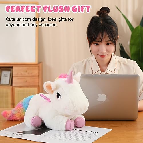 SQEQE Cute Unicorn Stuffed Animals with 4 Babies Plushies in Her Tummy, Rainbow Flying Unicorn Plush Pillow Toy with Wings Gifts for Age 3-8, Valentine Birthday Gifts for Boys Girls — view 4