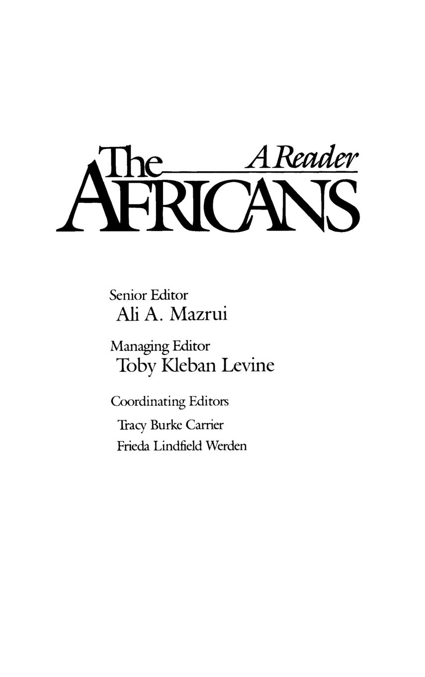Bloomsbury The Africans: A Reader