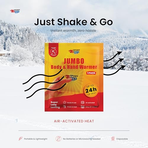 Jumbo Hand & Body Warmers - Up to 24 Hours of Heat, Super Long Lasting - Easy, All Natural - Air Activated, for Body & Hands - Odorless Hot Hand Warmer - Sport Temp (100 Pack) by Sport Temp - Used condition - Image 5