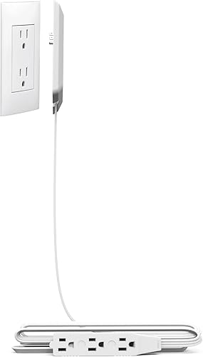 Kit de corrector de salida ultrafino con kit de corrector de cable, cable de extensión de 10 pies, regleta de alimentación de 3 tomas, tamaño