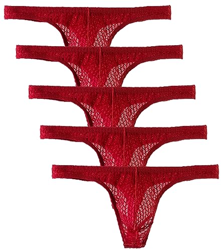 WINDAY Men Briefs Lace Silk Low Rise Bikini Briefs and Breathable Underwear B883