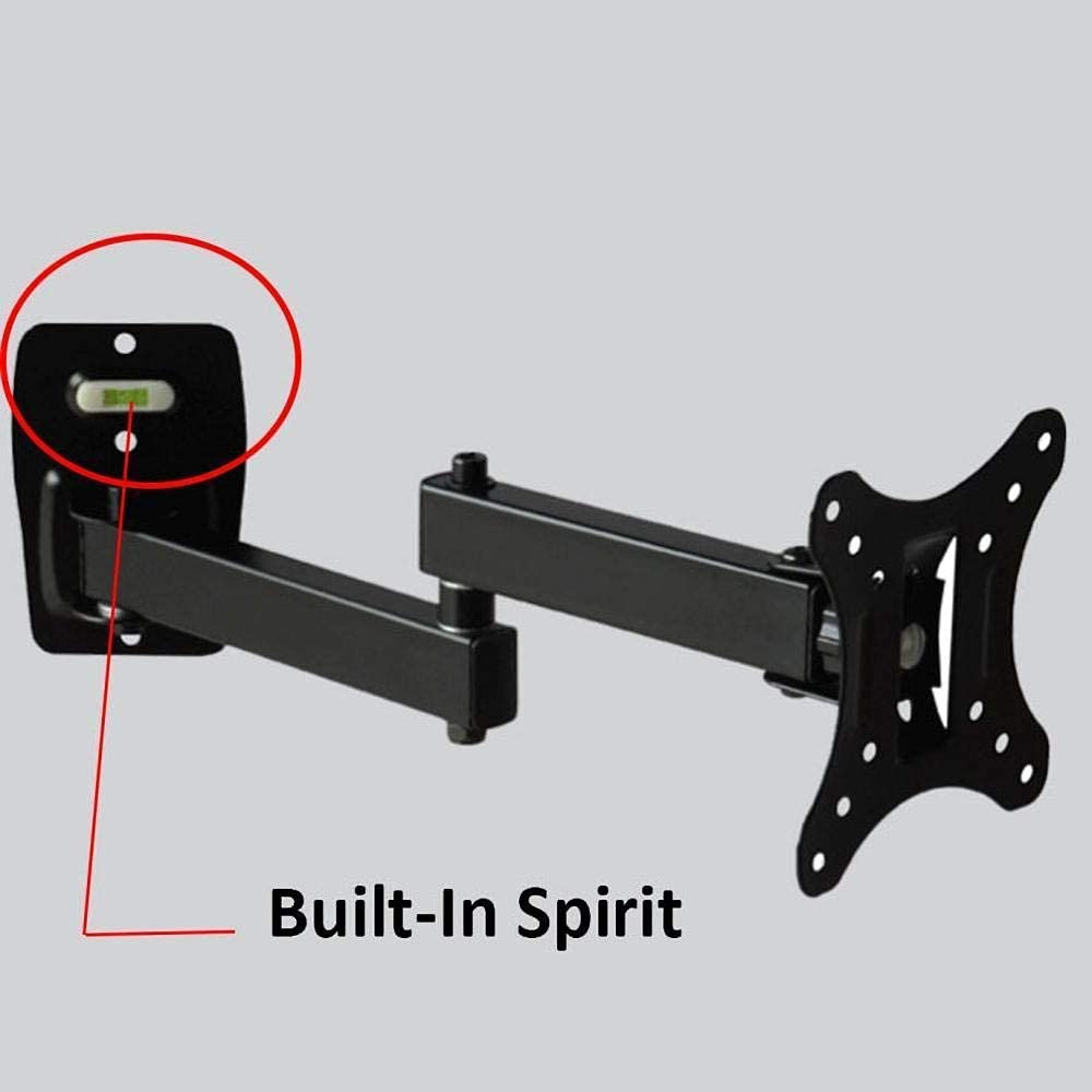 Genérico Soporte de Montaje para TV, Soporte de Pared de Acero Inoxidable para Televisores de 10 a 24 Pulgadas, Altura Inclinable Ajustable, Soporta hasta 15 KG, VESA máx. 100x100 mm