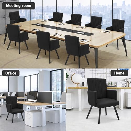 Image of Rosebell Modern Accent Chair for Living Room | Single Seater Chair with Armrests & Metal Legs | Comfortable Lounge Chair for Bedroom, Reading & Office | Black