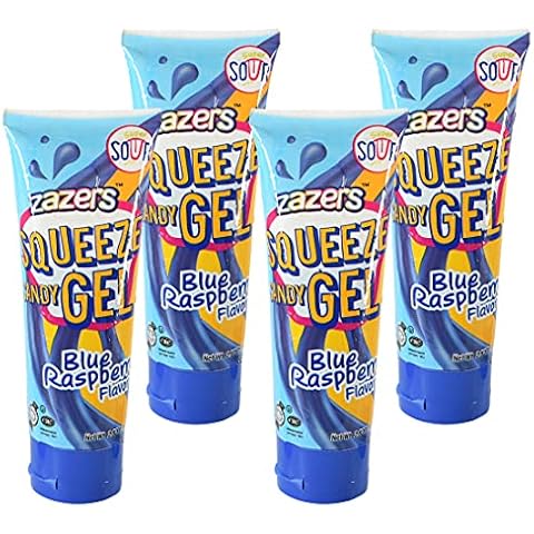 Slime Sour Lickers Squeeze Gel Candy - 4 Pack Blue Raspberry Flavor Candy Gel for kids and adults Novelty Candy (Kosher 2.82 OZ each) Cover