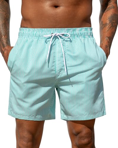 Image of SILKWORLD Men's Swim Trunks Quick Dry Shorts with Pockets