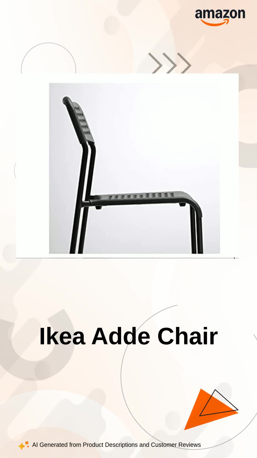 ADAL Ja Chair ① Ikea Adde Chair Pack of (2, Black)(Leg frame/ Cross rail: Steel