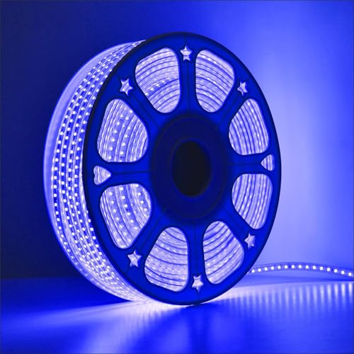 Image of MPROW 20 Meter LED Rope Light | 120 LEDs /Meter Waterproof Strip Light | Blue Cove Light for False Ceiling, Diwali, Balcony & Indoor Decoration | Plug n Play Flexible Decorative Light