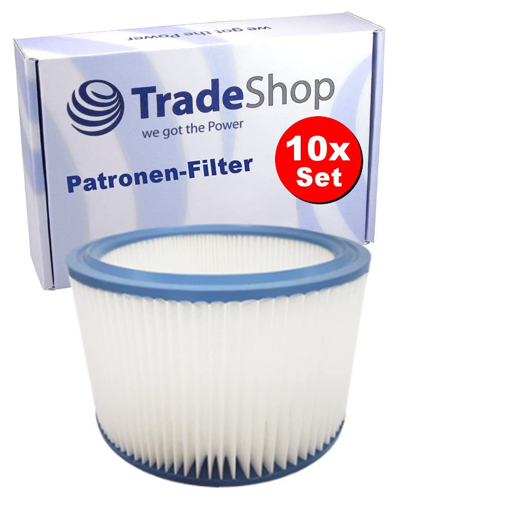Trade-Shop Filterset 10x Faltenfilter kompatibel mit Nilfisk/Alto/Wap Attix 751-2M, 791, 791-21 Nass- und Trockensauger - Filter, Patronenfilter