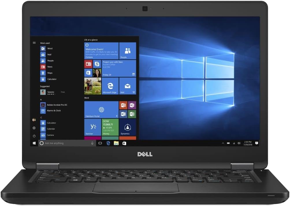 Dell (Refurbished) Latitude 5480 Notebook Business Laptop, Intel Core i5-7th Generation CPU, 8GB DDR4 RAM, 256GB SSD Hard, 14.1 inch Display, Windows 10 Pro