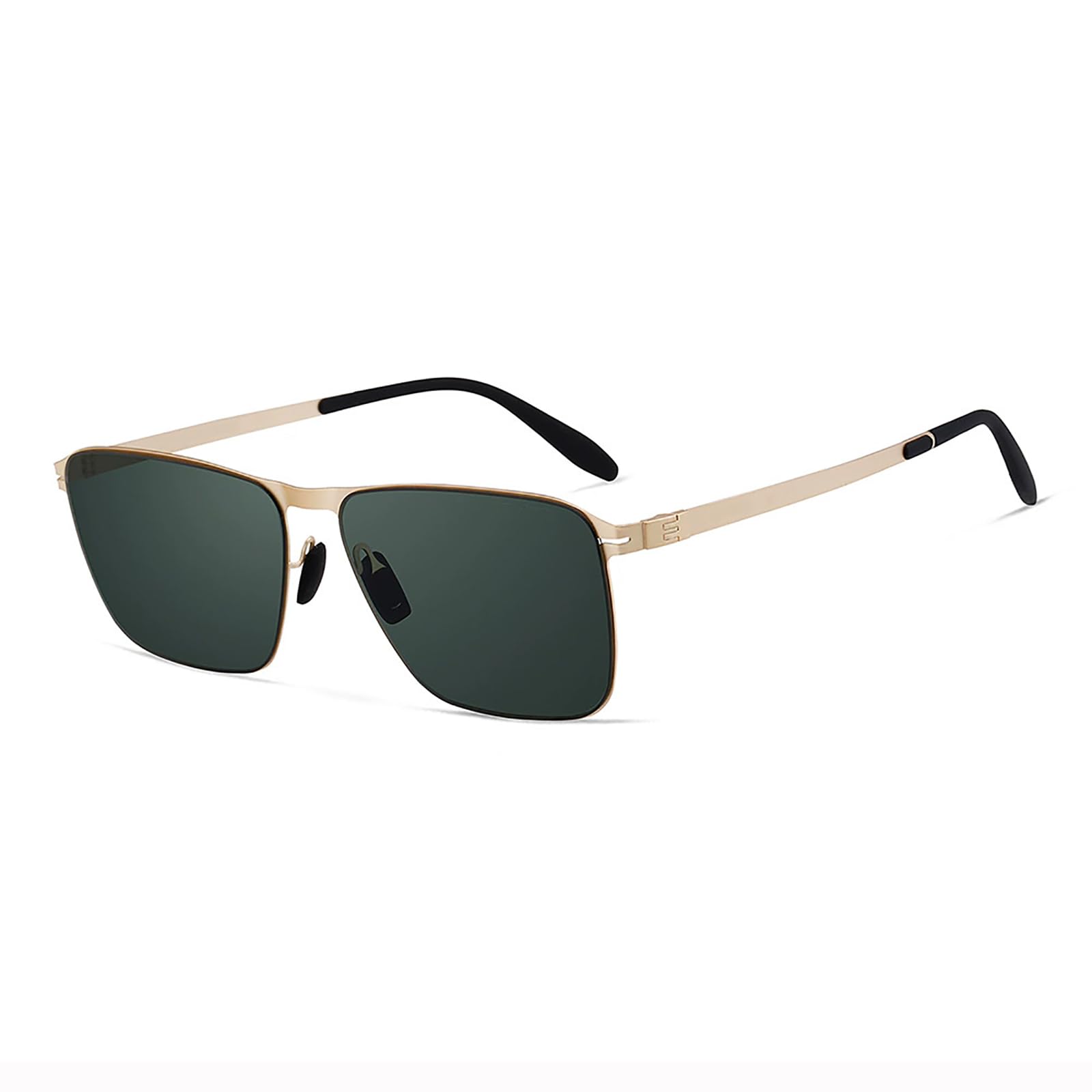 Lunettes de soleil polarisées carrées en métal avec protection UV400 pour homme et femme
