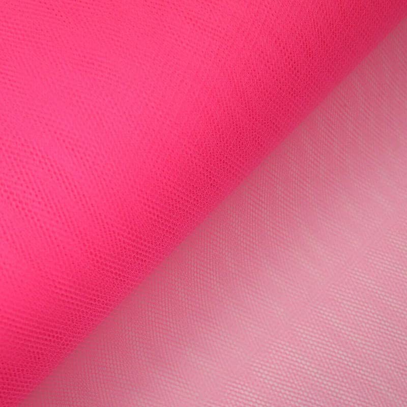 50 Colours Premium Quality Tutu Bridal Dress Stiff Net Fabric Tulle Material 60" (1 Metre, Flo Bright Pink 5989)