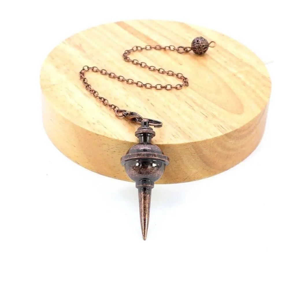 Péndulo de metal de cobre real para radiestesia, adivinación, curación de energía, péndulos antiguos, péndulos biogeométricos