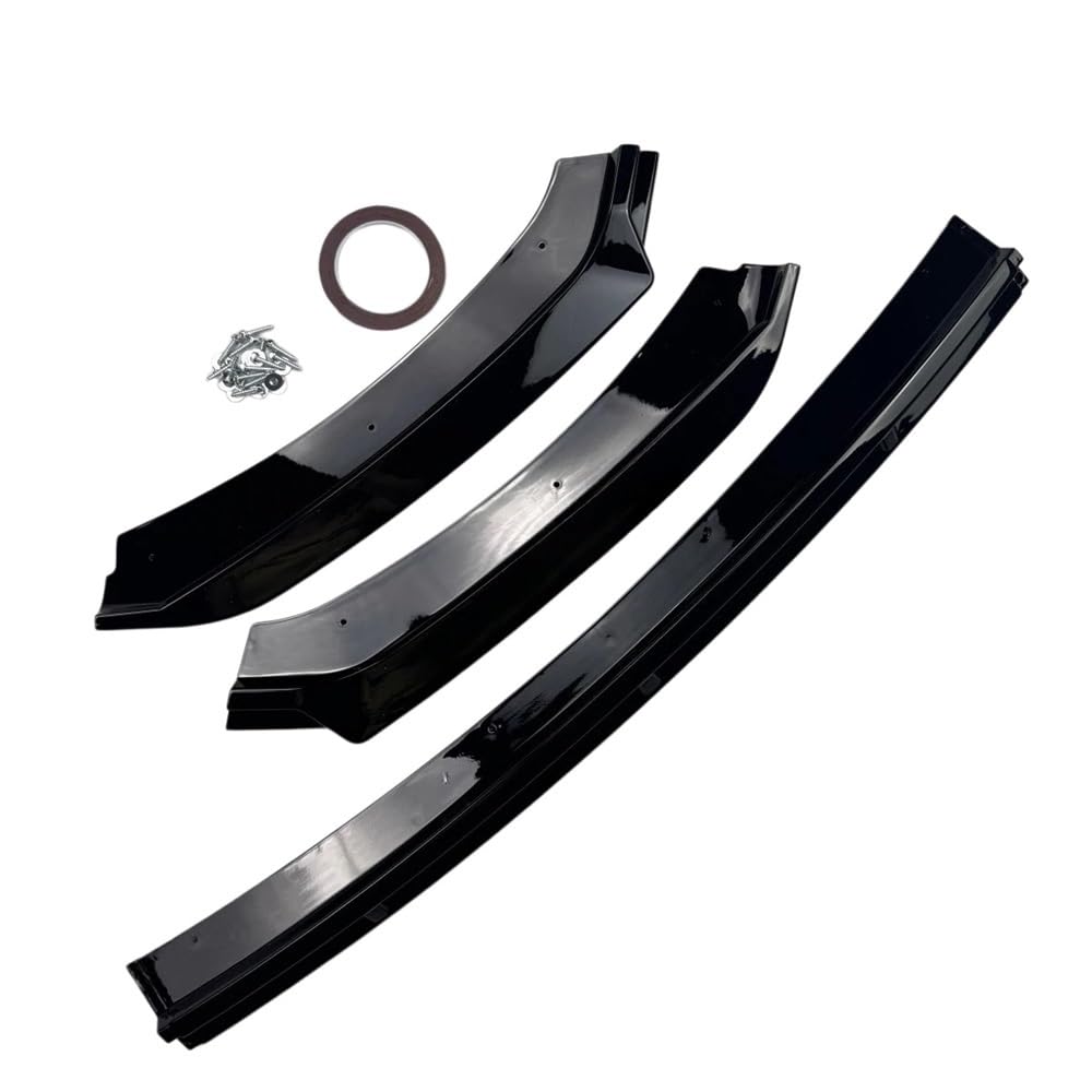 Kompatybilny z Seat Leon 5F MK3 MK3.5 2012-2019 3 sztuk Maxton Style przedni spojler zderzaka Spoiler Splitter Tuning dyfuzor akcesoria czarny błyszczący(MK3 Gloss Black)