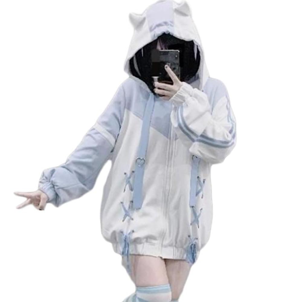 Amazon.co.jp: レディース 天使界隈 ジャージパーカー メンズ 水色