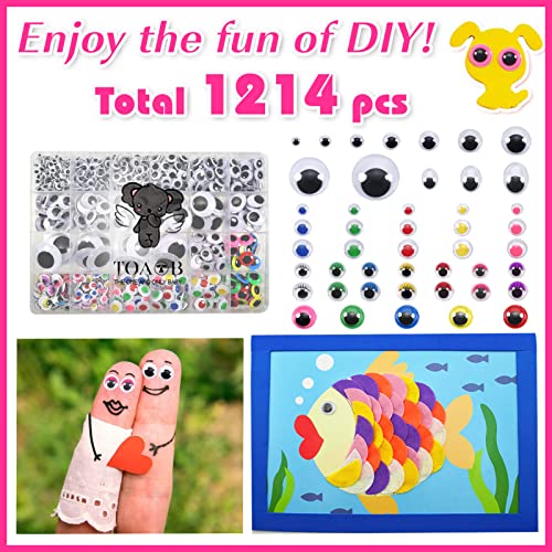 TOAOB 1214 Pezzi Occhi Adesivi per Lavoretti