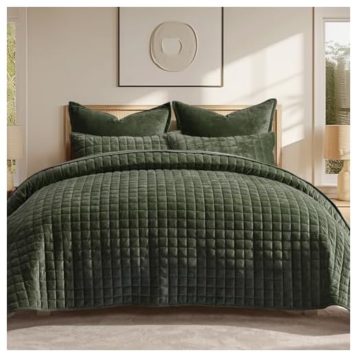 35+ Stunning Dark Green Bedroom Ideas for a Cozy Retreat 2 RECYCO Luxury Velvet Quilt Set King Size, Lightweight Velvet Comforter Set, Oversized Bedspread Coverlet Quilted Bedding Set, with 2 Matching Pillow Shams, for All Season, Olive Green