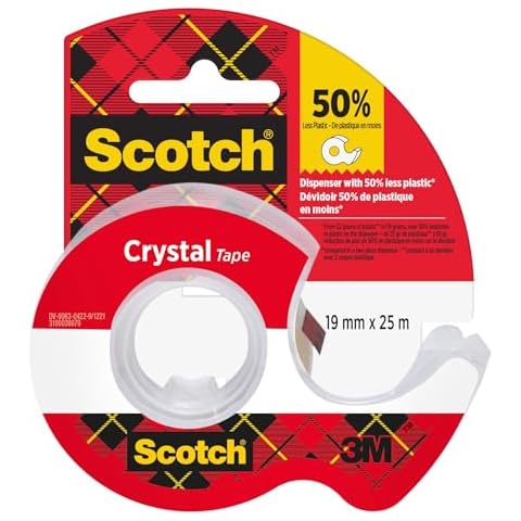 Scotch Crystal Clear Tape with Dispenser Cover