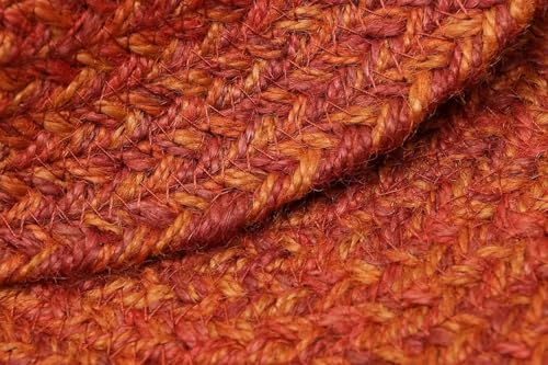 Image of THE HOME TALK Jute Braided Placemats|Side Table Mats|Best for Bed-Side Table,Center Table,Dining Table,Shelves|Home Decorators|Farm Mats (Clay, 33 cm Round, Set of 6)