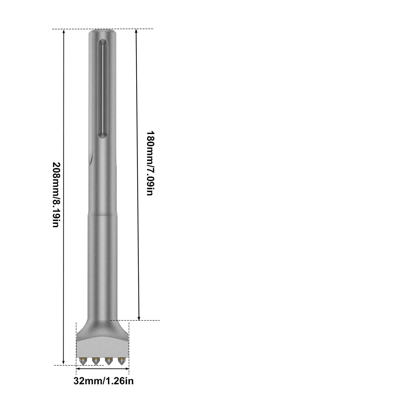 Punte for scalpello a 16 Denti, Punte for Martello Elettrico, Punte for scalpello Rotante for scalpellatura di pareti in calcestruzzo(Round Handle)