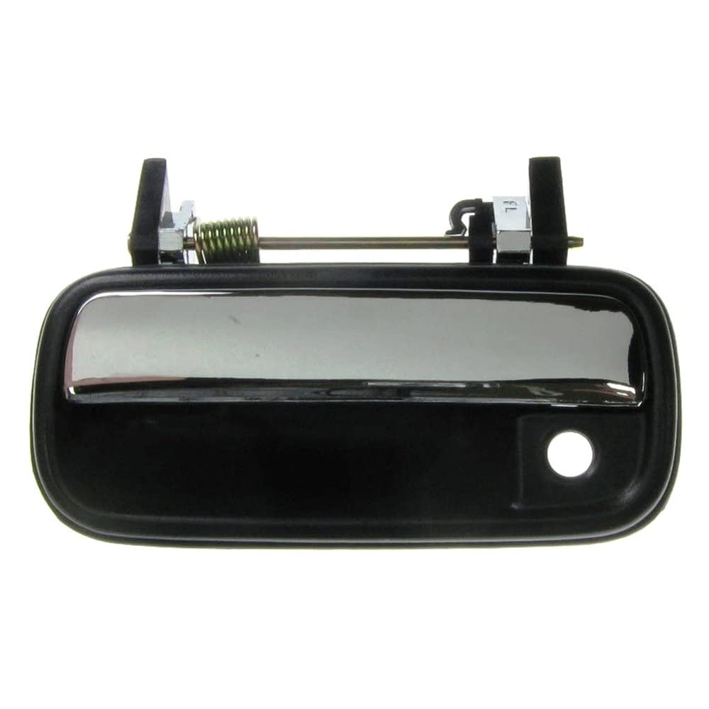 TRQLeft Exterior Door Handle Chrome & Black Drivers Side Compatible with 1989-1995 Toyota 4Runner Pickup
