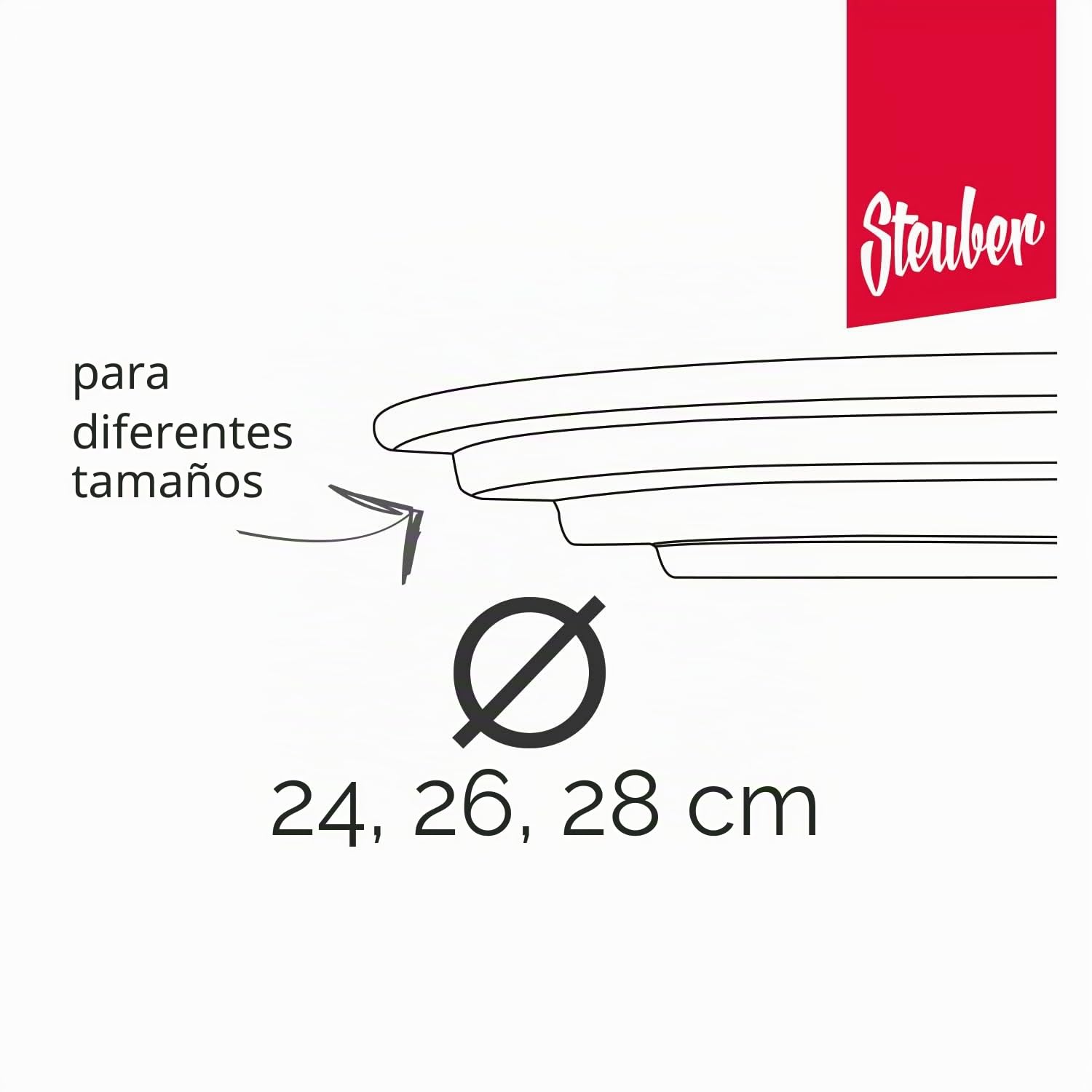 Culinario Juego de 2 Universal de Tapa de Cristal con la Boca Válvula y Borde de Silicona para diámetro de 16/18/20 cm y diámetro de 24/26/28 cm, Cacerola de protección contra Salpicaduras