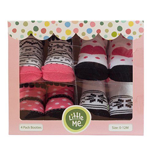 Little Me Baby Girls Booties Black and White, 4 Pack, Multi2, 0-12 Months (LM820322)3