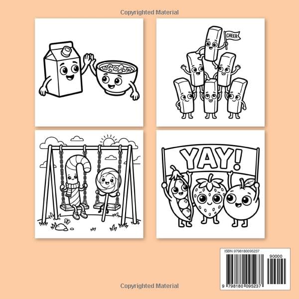 Silly Snacks: An Easy Bold Lines Coloring Book for Kids and Adults with 40 Cute and Simple Cartoon Characters image 3
