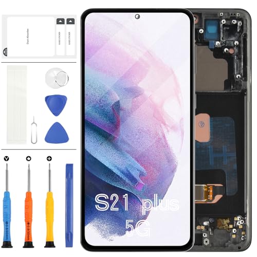 Schermo LCD OLED per Samsung Galaxy S21 Plus 5G SM-G996B SM-G996U di Ricambio per S21+Plus 5G Display LCD Touch Digitizer Assembly Kit di Riparazione con Telaio nero