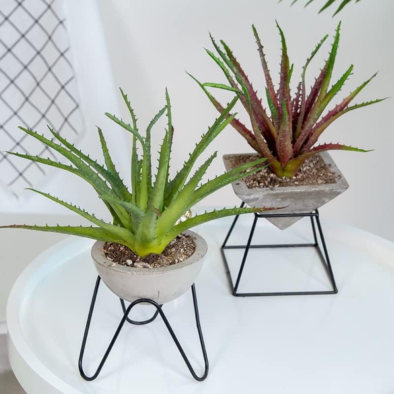 Coshar 1 Piece Fake Succulent Plant Artificial Succulent Aloe Plant Realistic Texture Plastic Faux Plant for Indoor and Outdoor Decor - Green and Red - Image 7