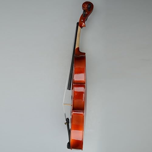Miniatura 9 de Juego de viola acústica con arco de colofonia y instrumento musical, juego de viola de madera maciza barniz con funda ligera, arco y colofonia para